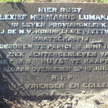 LUMANAUW Alexief Hermanus 1917-1943
