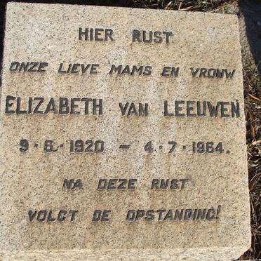 LEEUWEN Elizabeth, van 1920-1964