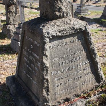 LEARY Samuel Joseph -1915 &amp; Gertrude Philippina 1874-1917