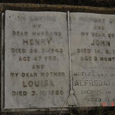 LIEBENBERG Henry -1943 :: ? Louisa -1950 :: LIEBENBERG John -1931 :: LIEBENBERG Alfreda -1973