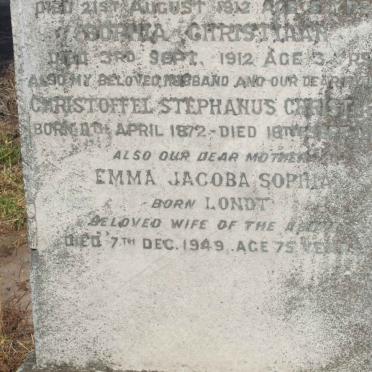 LOMBARD Christoffel Stephanus Christiaan 1872-1938 &amp; Emma Jacoba Sophia LONDT -1949
