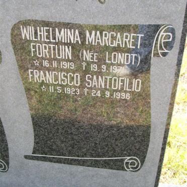 LONDT Francisco Santofilio 1923-1996 :: FORTUIN Wilhelmina Margaret nee LONDT 1919-1971