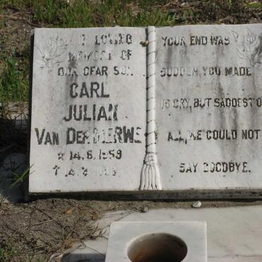 MERWE Carl Julian, van der 1959-198?