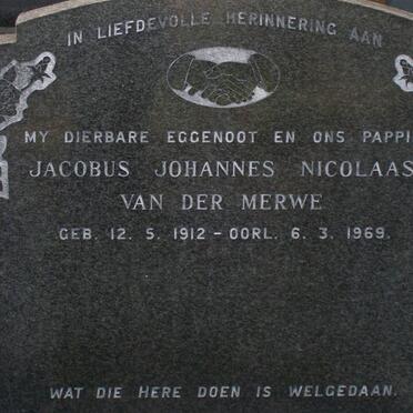 MERWE Jacobus Johannes Nicolaas, van der 1912-1969