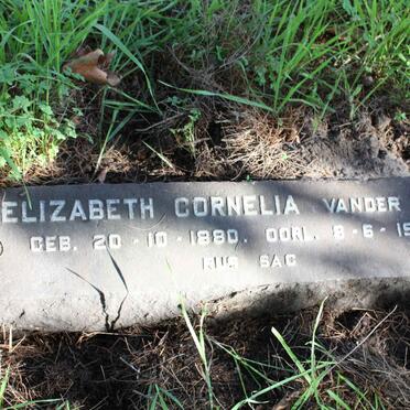 MERWE Elizabeth Cornelia, van der 1880-1950