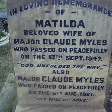 MYLES Claude -1961 &amp; Matilda -1947
