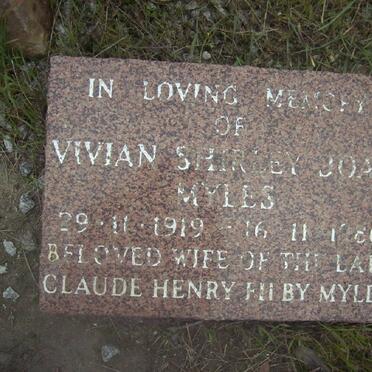 MYLES Vivian Shirley Joan 1919-1986