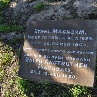 MACADAM Ralph Anstruther -1958 &amp; Ethel INNES 1888-1956