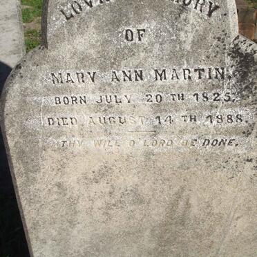 MARTIN Mary Ann 1825-1888