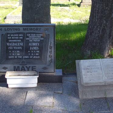 MAYE Aubrey James 1916-2001 &amp; Magdaléne WILSON 1920-1988 :: WILSON Hugh Frantz -1944 &amp; Lily -1963