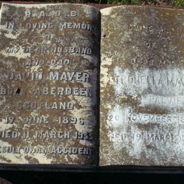 MAVER David 1896-1935 &amp; Petronella PALVIE 1897-1973