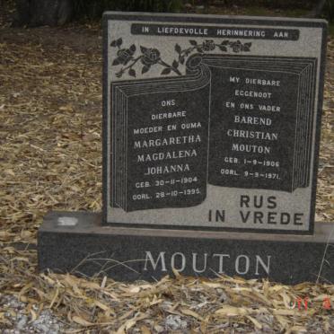 MOUTON Barend Christian 1906-1971 &amp; Margaretha Magdalena Johanna 1904-1995