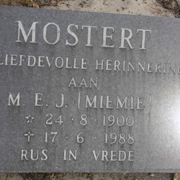 MOSTERT M.E.J. 1900-1988