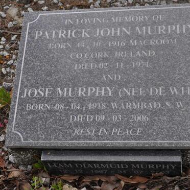 MURPHY Patrick John 1916-1971 &amp; Jose DE WITT 1918-2006 :: MURPHY Liam Diarmuid 19?7-2003