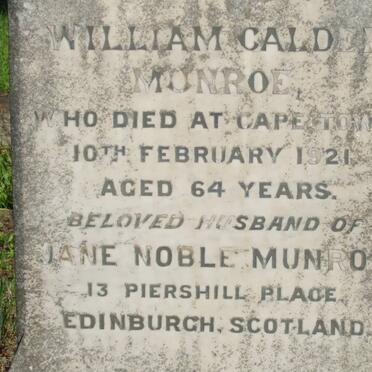 MUNROE William Calder -1921