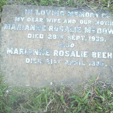 McDOWELL Marianne Rosalie -1939 :: BEEHRE Marianne Rosalie -1905