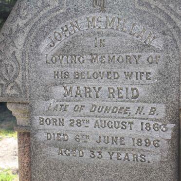 McMILLAN Mary Reid 1863-1896
