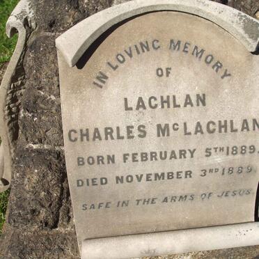 Mc LACHLAN Lachlan Charles 1889-1889