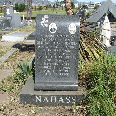 NAHASS Augustine Constantine 1905-1978 &amp; Kathleen Rose 1909-1983