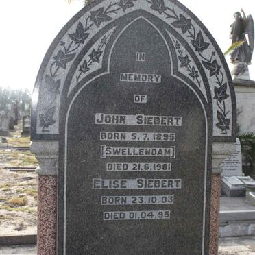 SIEBERT John 1895-1981 &amp; Elise 1903-1995 