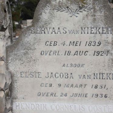 NIEKERK Servaas, van 1839-1924 :: NIEKERK Elsie Jacoba, van 1851-1936