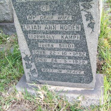 NODEN Lilian Ann formerly KAMP nee BIRD 1892-1930