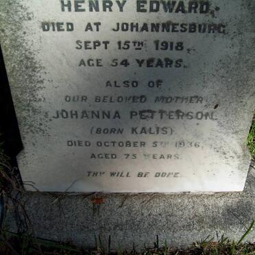 PETTERSON Henry Edward -1918 &amp; Johanna KALIS -1936 :: PETTERSON Vera Marion -1918