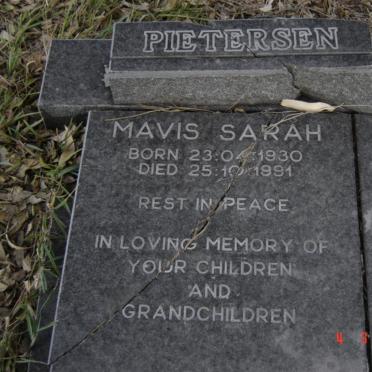 PIETERSEN Mavis Sarah 1930-1991