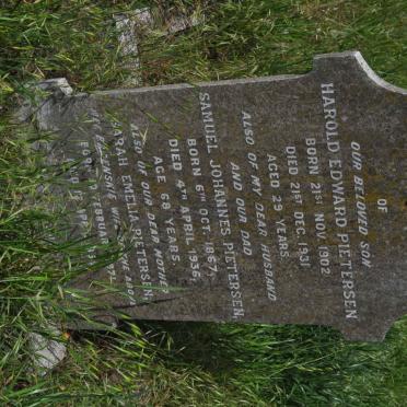 PIETERSEN Samuel Johannes 1867-1936 &amp; Sarah Emelia BARENSKIE 1871-1950 :: PIETERSEN Harold Edward 1902-1931