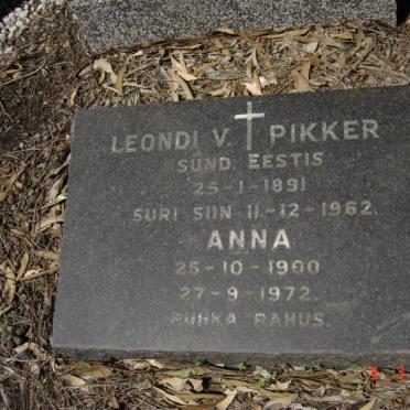 PIKKER Leondi V. 1891-1962 &amp; Anna 1900-1972