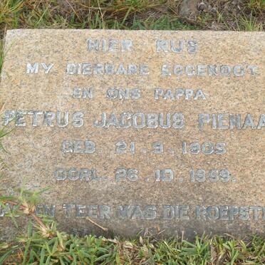 PIENAAR Petrus Jacobus 1905-1959 &amp; Jacomina Gysbertha Francina 1909-1990