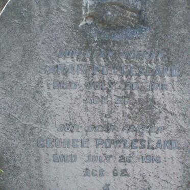 POWLESLAND George -1916 &amp; Sarah -1916