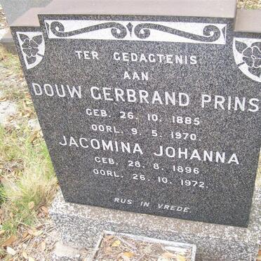 PRINS Douw Gerbrand 1885-1970 &amp; Jacomina Johanna 1896-1972