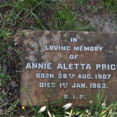 PRICE Annie Aletta 1907-1963