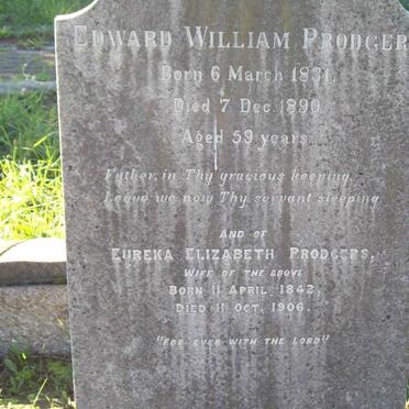 PRODGERS Edward William 1831-1890 &amp; Euraka Elizabeth 1842-1906