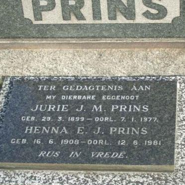 PRINS Jurie J.M. 1899-1977 &amp; Henna E.J. 1908-1981
