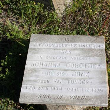 PUNZ Johanna Dorothea nee VAN TONDER 1934-1976