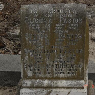 PASTOR Eva Elizabeth Hilario 1844-1915