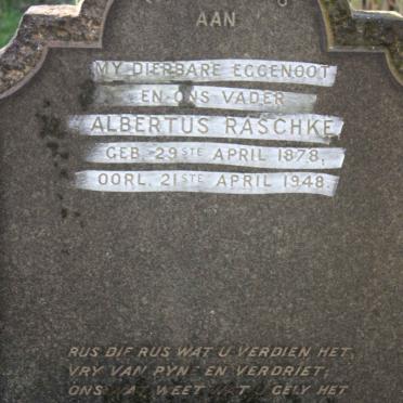 RASCHKE Albertus 1878-1948