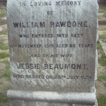 RAWBONE William -1919 &amp; Jessie BEAUMONT -1927