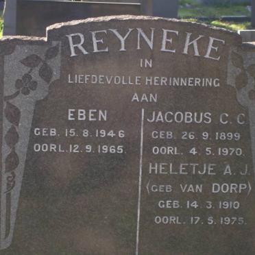 REYNEKE Jacobus C.C. 1899-1970 &amp; Heletje A.J. VAN DORP 1910-1975 :: REYNEKE Eben 1946-1965