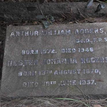 ROGERS Arthur Wiliam 1872-1946 &amp; Hester Johanna 1870-1957