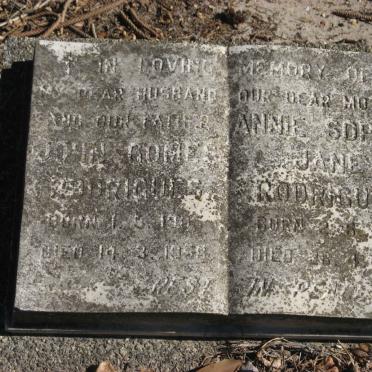 RODRIGUES John Gomes 190?-1958 &amp; Annie Sophia Jane 191?-198?
