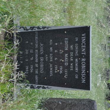ROBINSON John, VINCENT 1906-1989 &amp; Edith Maud 1906-1984