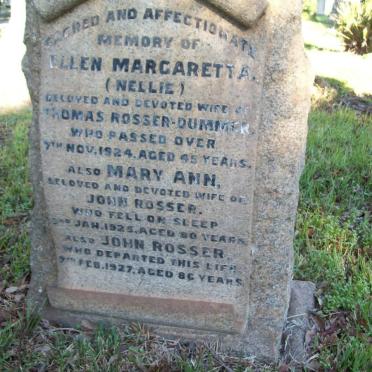 ROSSER John -1927 &amp; Mary Ann -1925 :: ROSSER-DUMMER Ellen Margaretta -1924