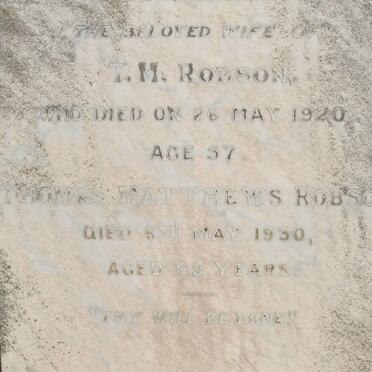 ROBSON Thomas Matthews -1930 &amp; ?? -1920
