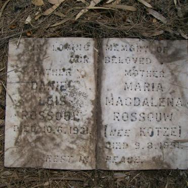 ROSSOUW Daniel Lois -1931 &amp; Maria Magdalena KOTZE -1951