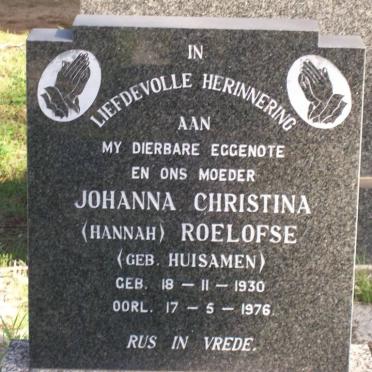 ROELOFSE Johanna Christina nee HUISAMEN 1930-1976