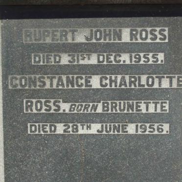ROSS Rupert John -1955 &amp; Constance Charlotte BRUNETTE -1956