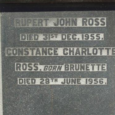 ROSS Rupert John -1955 &amp; Constance Charlotte BRUNETTE -1956